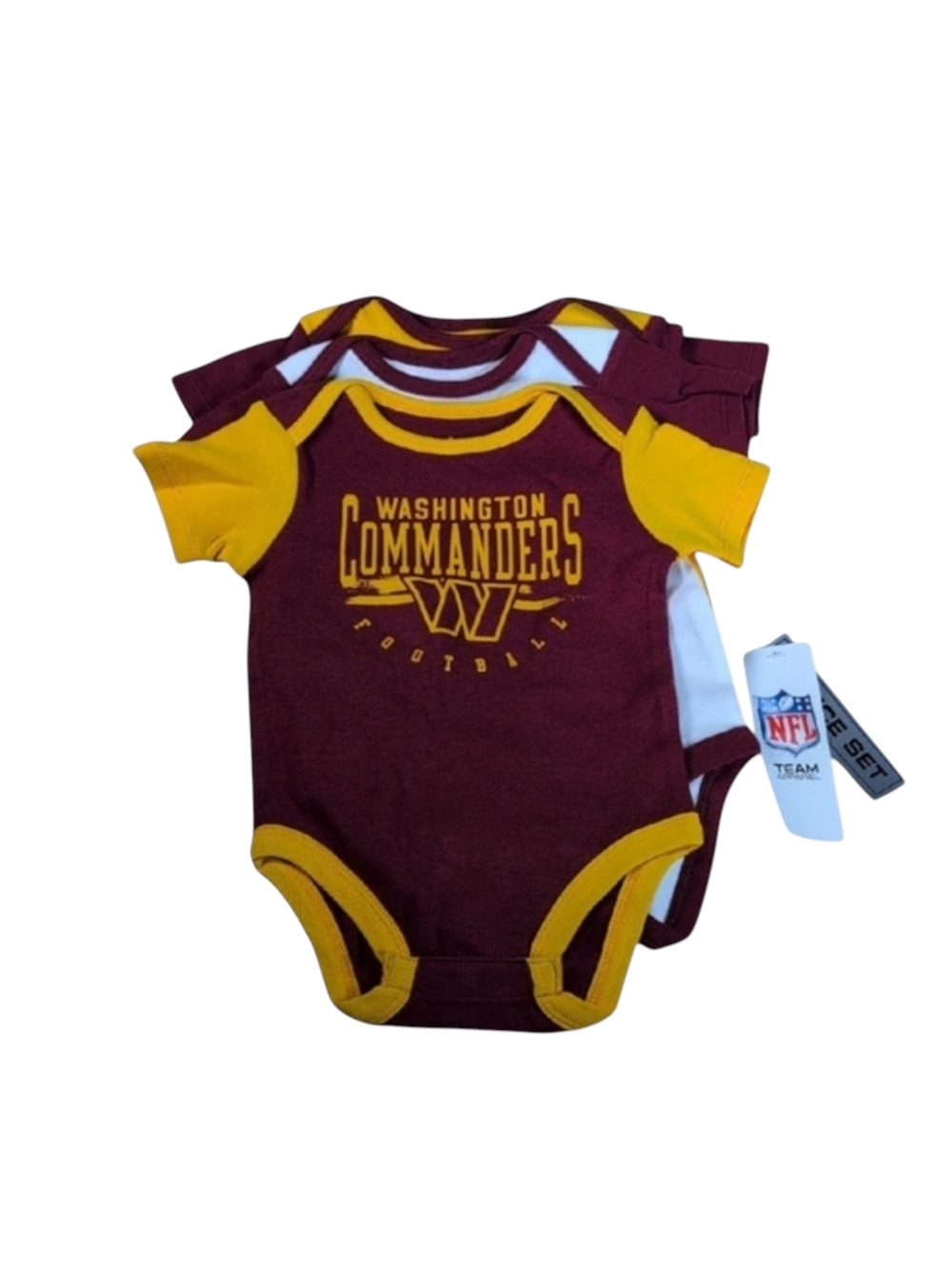 NFL Washington Commanders Set of 3 Baby Creeper Onesies